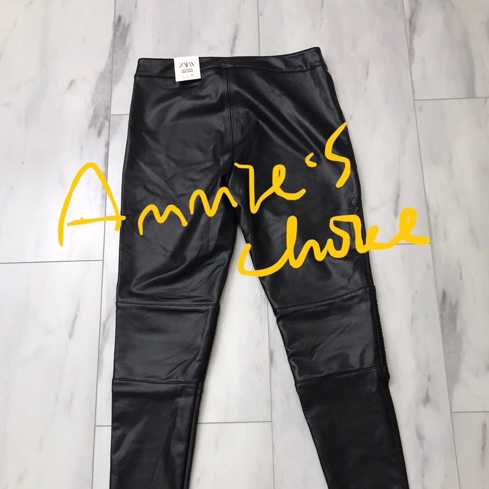 ZARA Women's Faux Leather Skinny Leggings(Black, US L/EUR L) - Picture 13 of 13